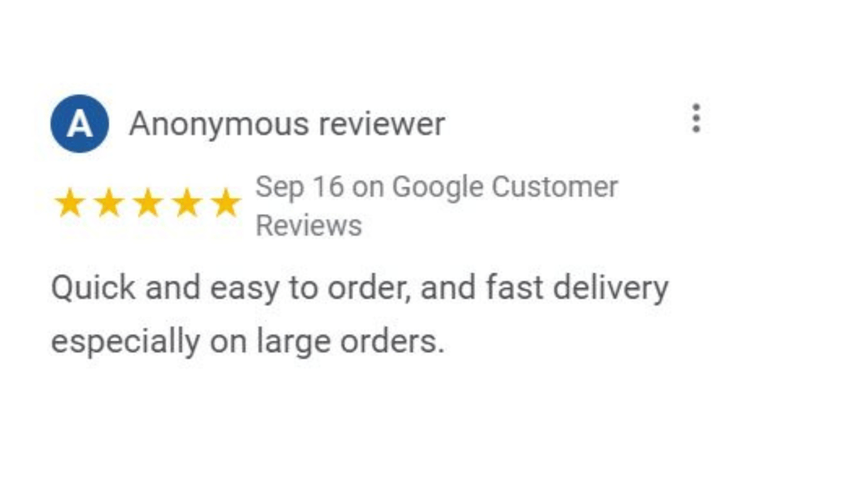 Anonymous Google Review Sept 16